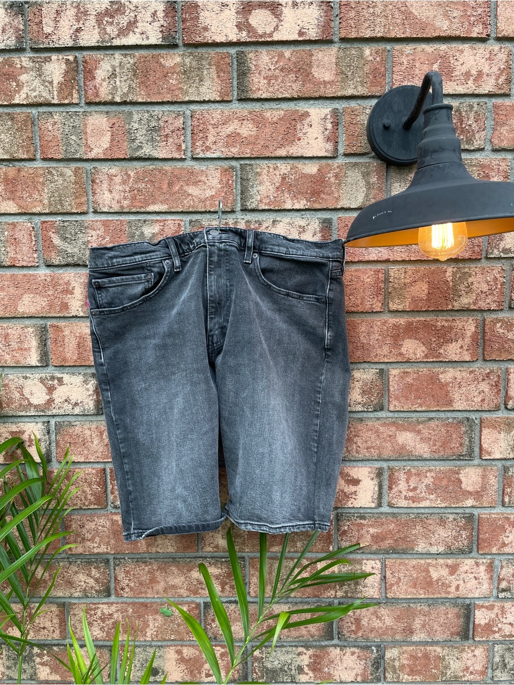 Levi's 412 Faded Black Denim Shorts